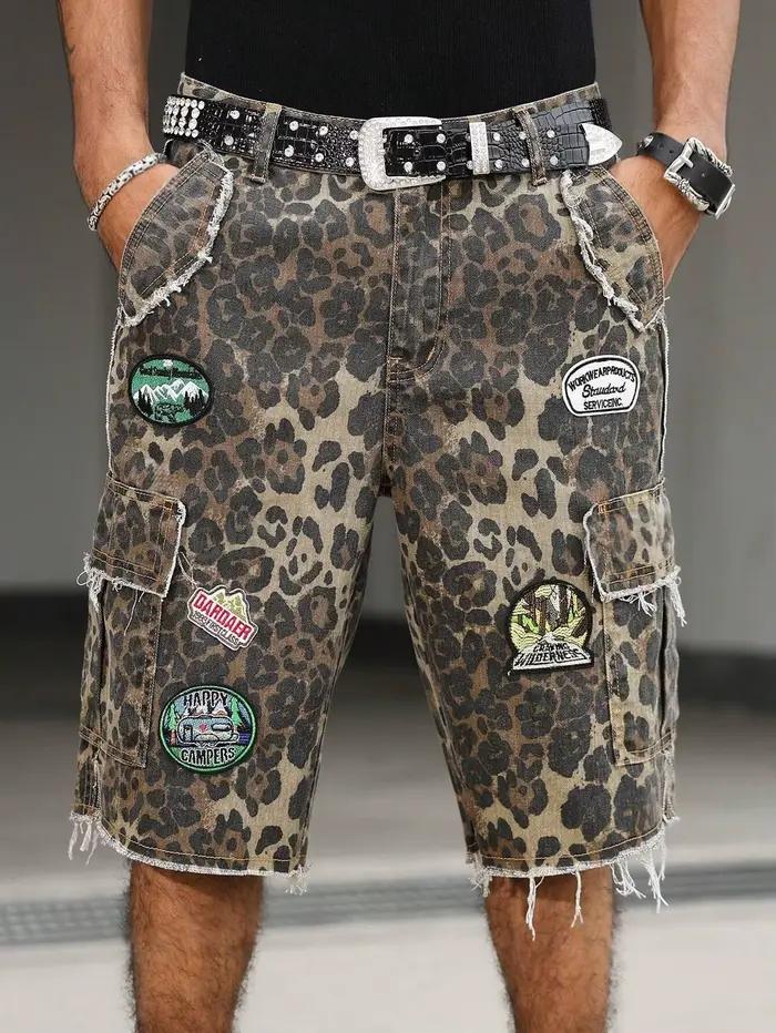 Shorts en jean cargo pour hommes