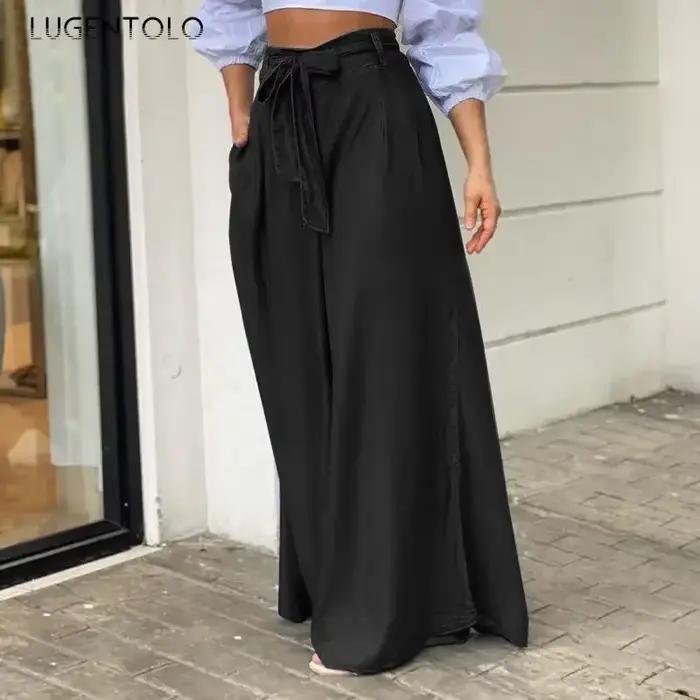 Jean en denim taille haute pour femme