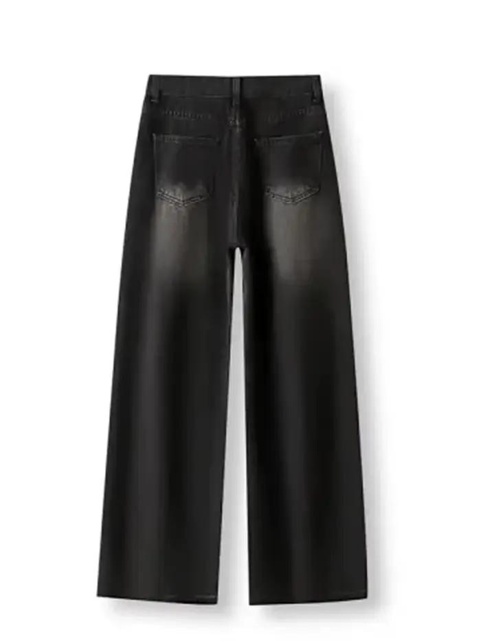 Lady RetroY2K Style taille haute jean pantalon femmes mode jambe droite Denim