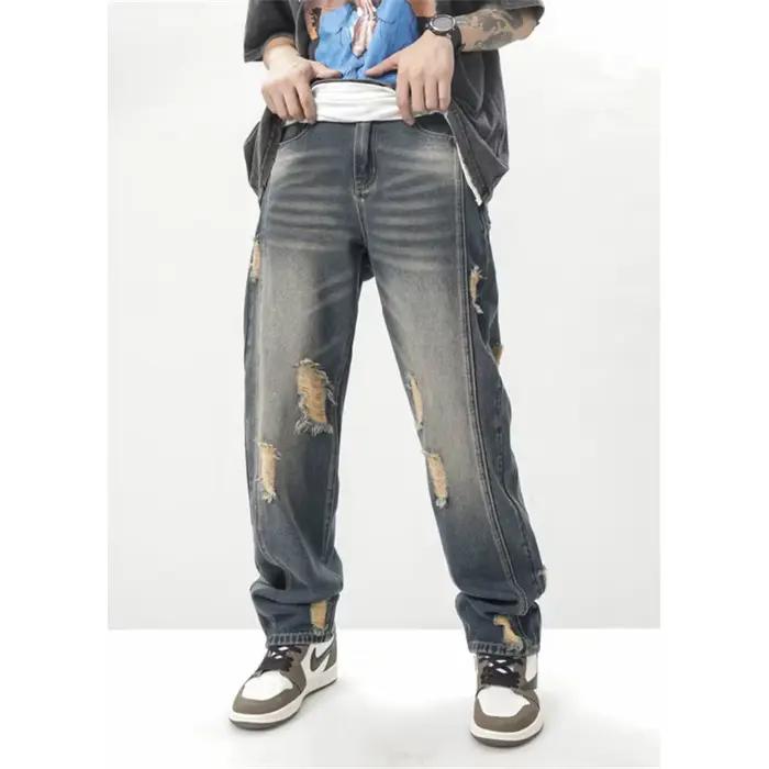 Jean déchiré à jambe droite pour hommes