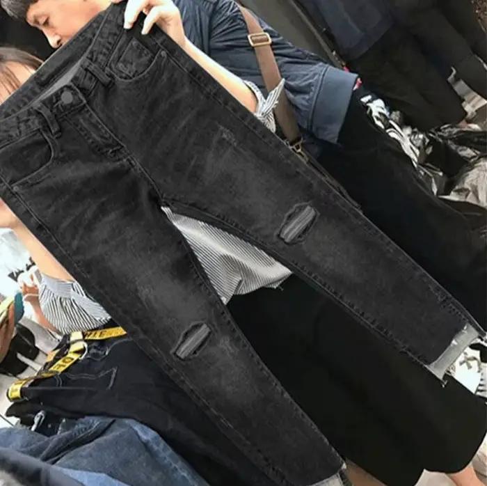 Skinny déchiré jean femmes printemps été automne vente chaude
