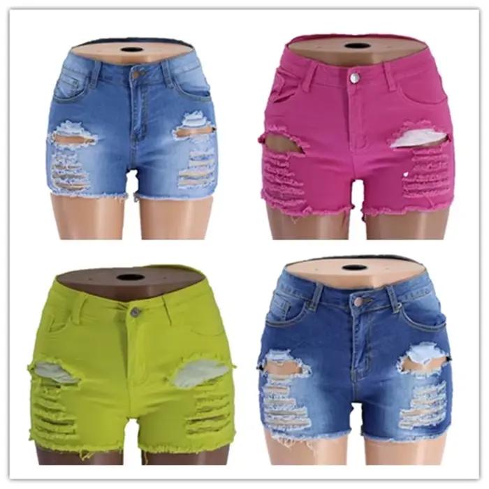 2020 nouveauté été déchiré Denim Shorts mode mince jean