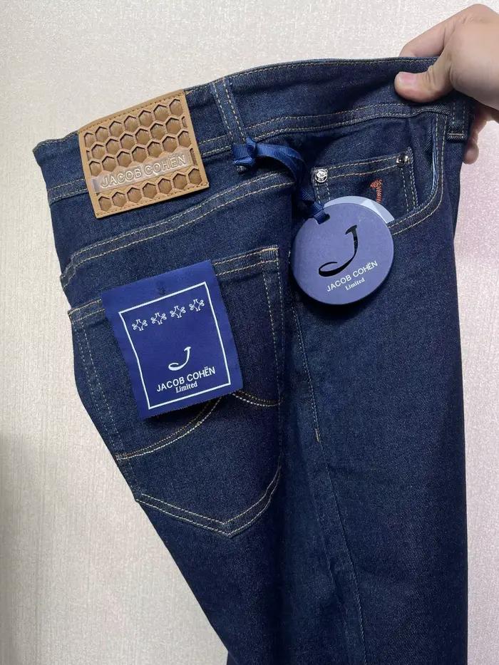 OECHSLI jean épais coton hommes 2025 automne hiver nouveau décontracté chaud bleu broderie confortable droit grande taille 30-40 pantalon