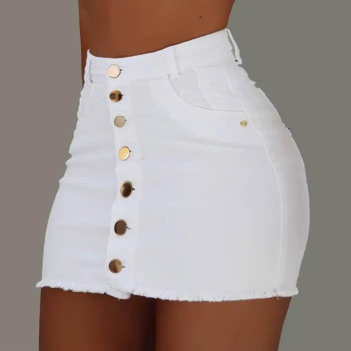 BKLD – Mini jupe en jean extensible pour femmes