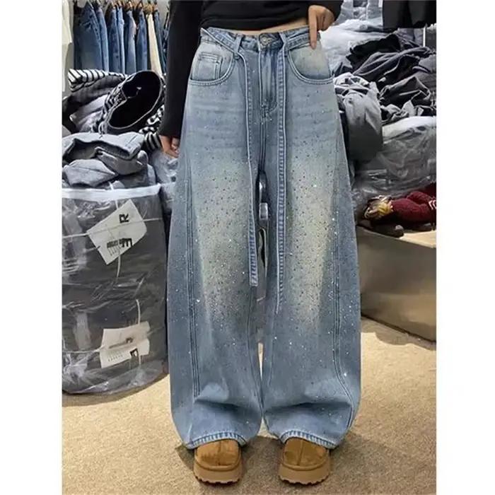 Jean ample en denim pour femme style coréen