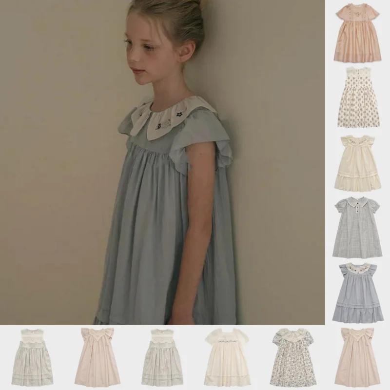 Nouvelle Robe d'été 2026 pour Filles LOU à Manches Courtes Imprimée Effet Délavé