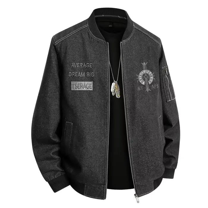 Veste en jean pour homme, bomber printemps, style cowboy, broderie, surdimensionnée, 6XL, 7XL, 8XL,