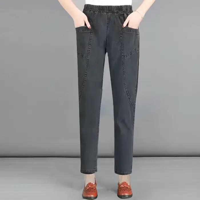 Femmes grande taille 4xl décontracté Denim cheville longueur pantalon Vintage maman Baggy Vaqueros é