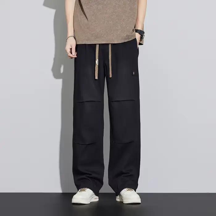 Nouveau Jean Homme 2026 Style Japonais à Motif Texturé, Coupe Droite Ample, Grande Taille, Effet Dél