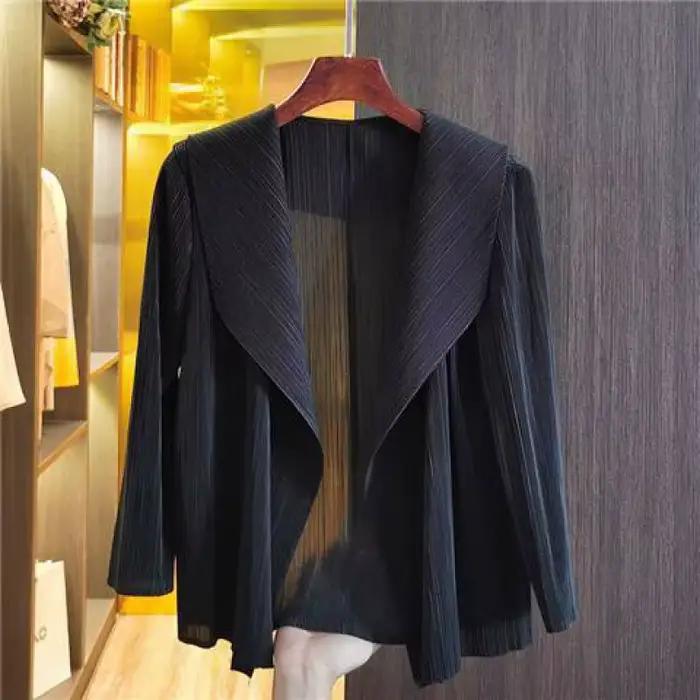 Veste Courte Pliée pour Femme, Cardigan à la Mode, Manteau, Nouvelle Collection Printemps Été 2024
