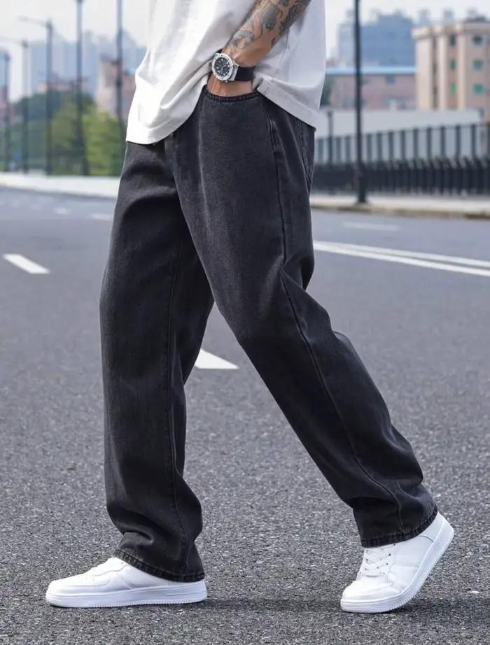 2025 nouveaux jeans longs décontractés pour hommes, jeans classiques à jambes droites et jeans à jam