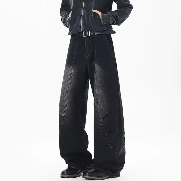 Jeans amples pour homme, coupe ample, jambe large, denim, pantalon de travail pour le printemps, l'a