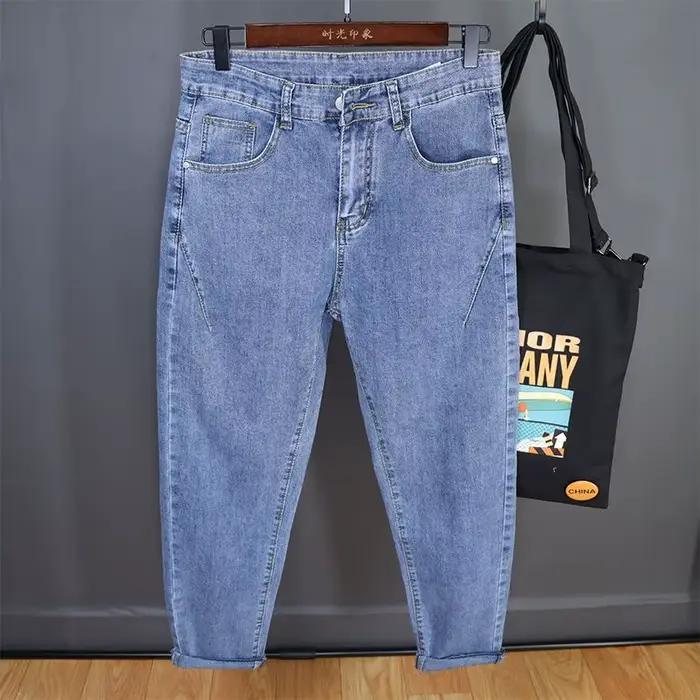Jean Denim Décontracté pour Homme, Pantalon Crayon, Marque de Luxe, Style Coréen, Harajuku, Petit Am