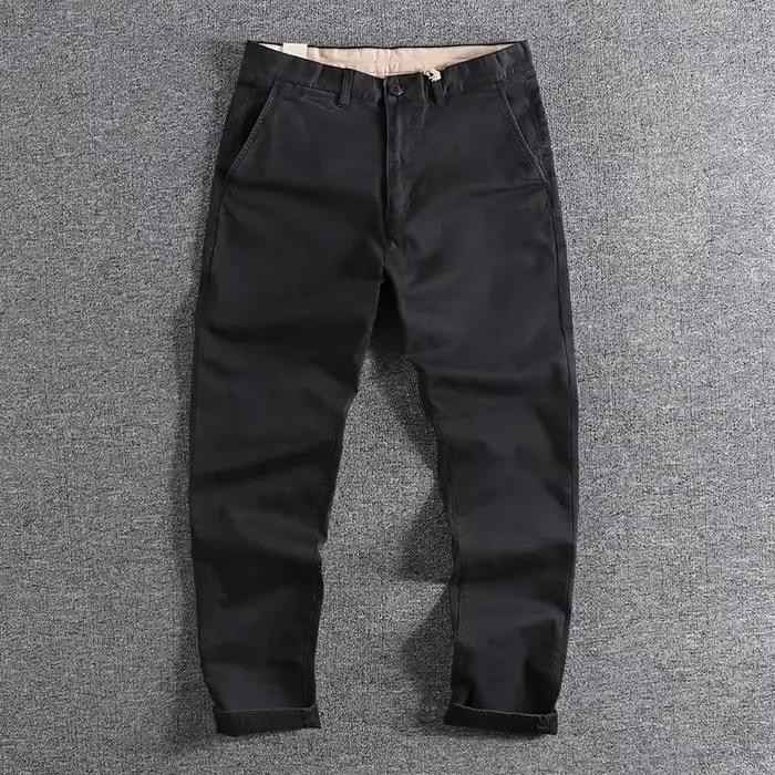 Petit pantalon droit effilé pour hommes, micro élastique, pantalon décontracté épais, beau pantalon,
