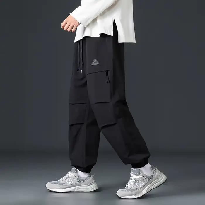 Pantalon de liaison de jambe de marque américaine rétro à la mode pour hommes décontracté fonctionne