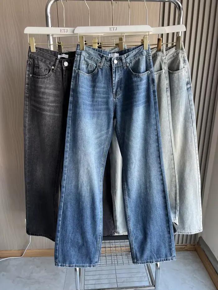Z1975 jean long taille droite 2025 ETJ automne/hiver nouveau produit de lavage y2k jean classique po