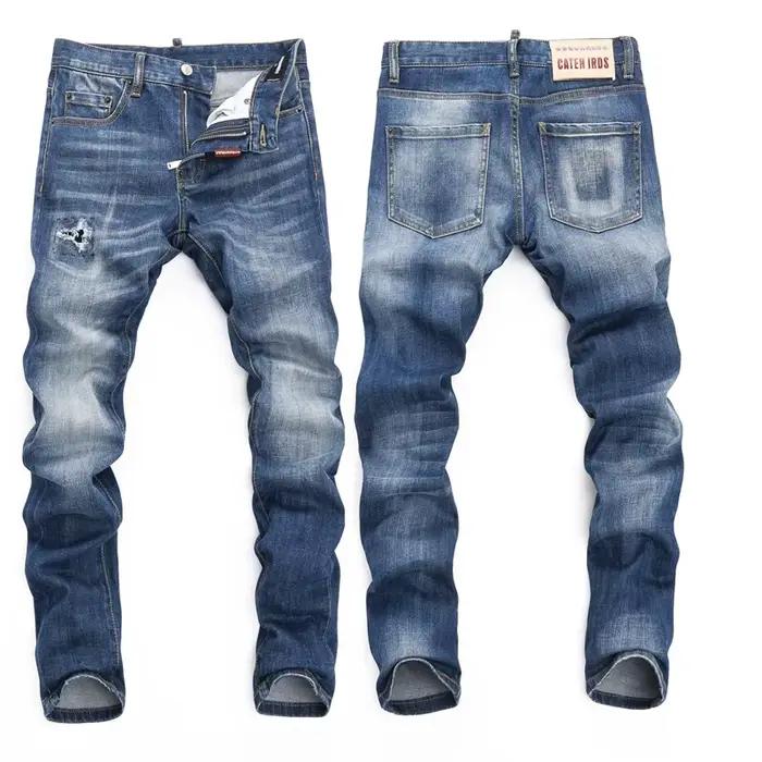 Marque de mode européenne hommes italie jean pantalon Design Cool haut jean hommes Slim jean Denim p