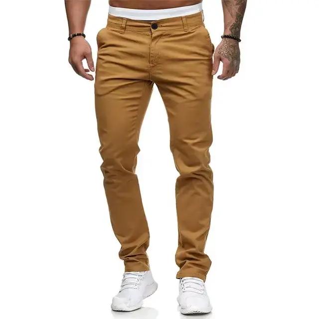 Jean en Denim coupe cintrée pour hommes, pantalon blanc, pantalon en coton confortable pour le trava