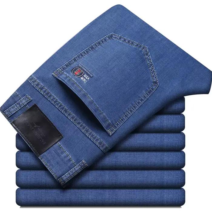 Nouveauté été, jean élastique pour homme, mode, confortable, business, droit, extensible, coton, déc