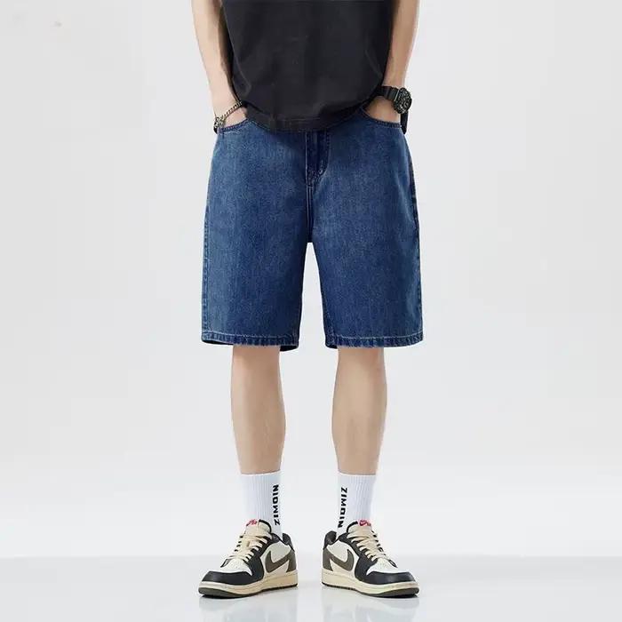 Nouveaux shorts en jean d'été pour hommes, pantalon en denim extensible bleu foncé, design tendance,