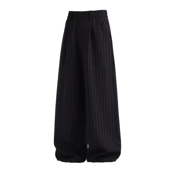 Pantalon drapé à rayures rétro pour hommes, coupe ample, Style vieil argent, pantalon décontracté, p