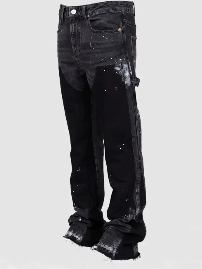Nouveau Jean Homme Tendance Style Urbain Coupe Droite Décontractée Pantalon de Travail Américain Vin