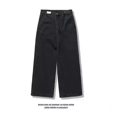 Jeans brodés à motif Joker pour femmes, pantalons à jambes larges, streetwear hip hop, unisexe, tend
