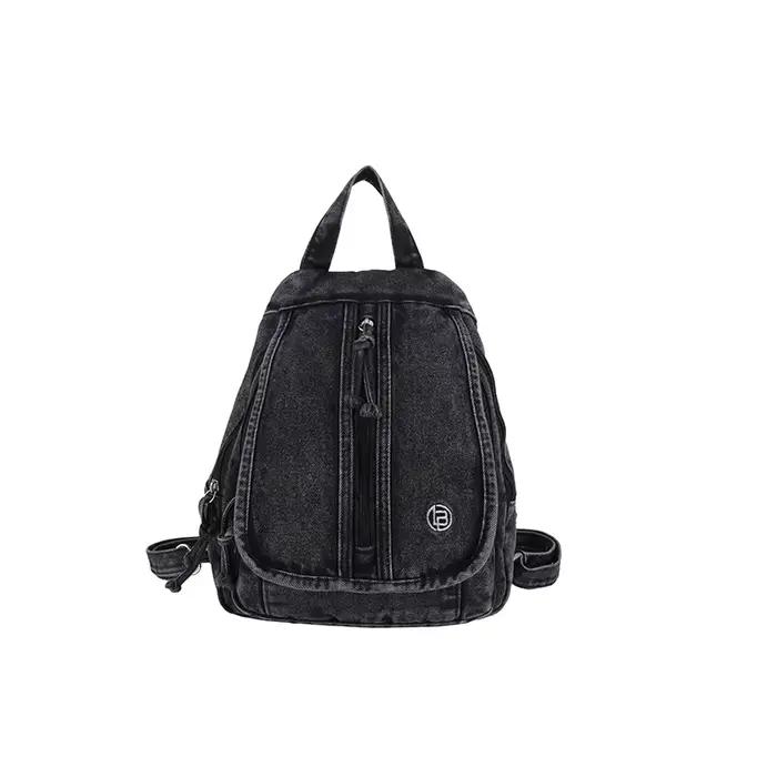 Sac à dos en jean tendance pour femme, sac d'école décontracté, sac de voyage rétro délavé, sac à do