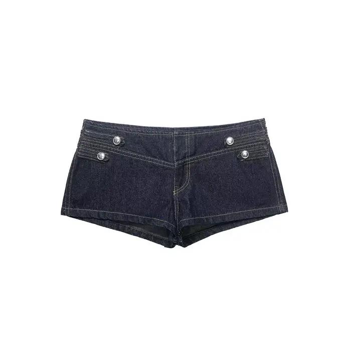 Ensemble short taille basse et veste en jean ajustée, style européen et américain, nouvelle collecti