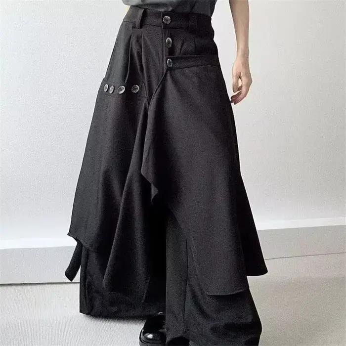 Fanan 2026 Nouvelle Collection Automne – Pantalon Jupe Irrégulier à Boutons et Pantalon Large Décont