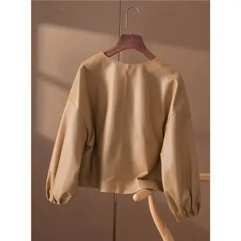 Blouson en cuir PU Femme, de haute qualité, court et Simple, printemps-automne