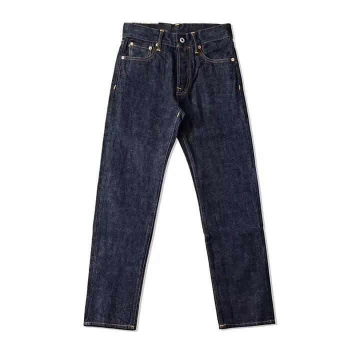 Jean Red Tornado 16oz Slim Straight Fit en denim rose délavé à bords francs, coupe droite