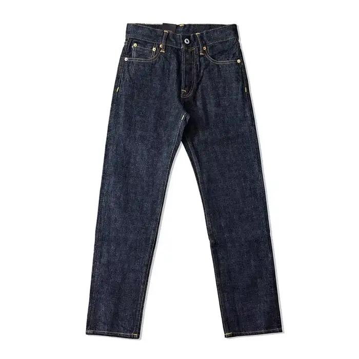 Jean Slim Fit Red Tornado 16oz Rinsed Pantalon droit en denim à lisière rose