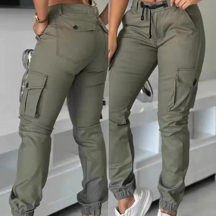Vêtements de travail à la mode pantalons Cargo multi-poches vert militaire coupe ample pantalons lon