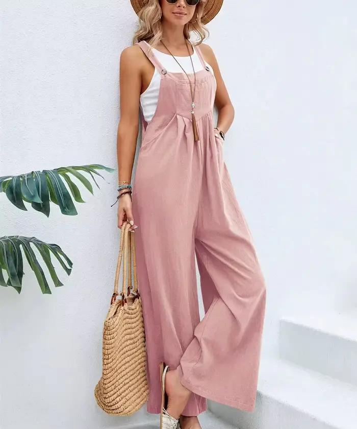 Femmes coupe ample mode salopette jambe large Baggy salopette combinaison salopette d'été combinaiso
