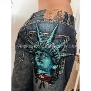 Nouveau style d'été, jeans en denim vintage de style américain, pantalons décontractés amples, panta