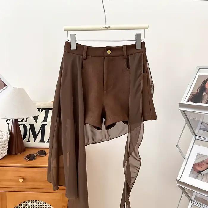 Shorts droits pour femme, nouvelle collection automne-hiver 2025, coupe ajustée et fine, style Spice