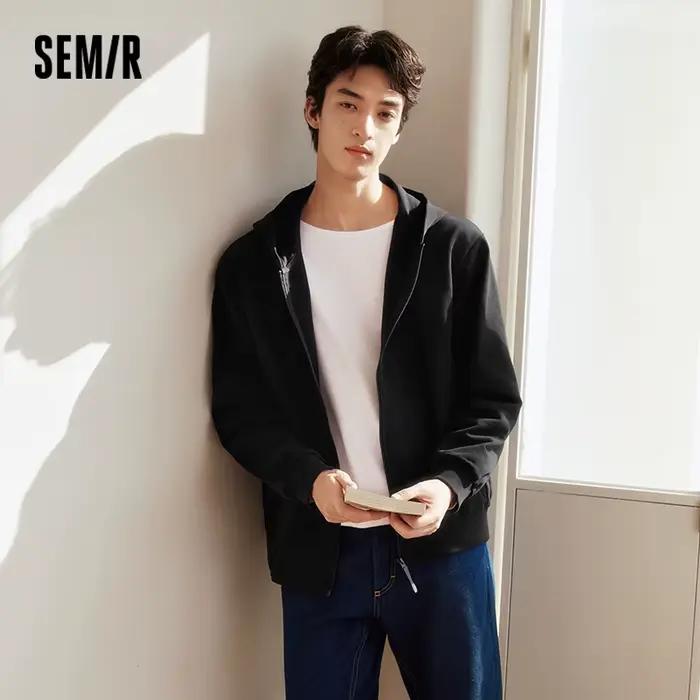 Veste Minimaliste Homme Semir Printemps Tricotée à Capuche Décontractée Extérieure Polyvalente Style
