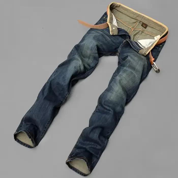 Jean Rétro pour Homme, Pantalon Long Décontracté, Polyvalent, Denim, à la Mode, Marque de Carillon,