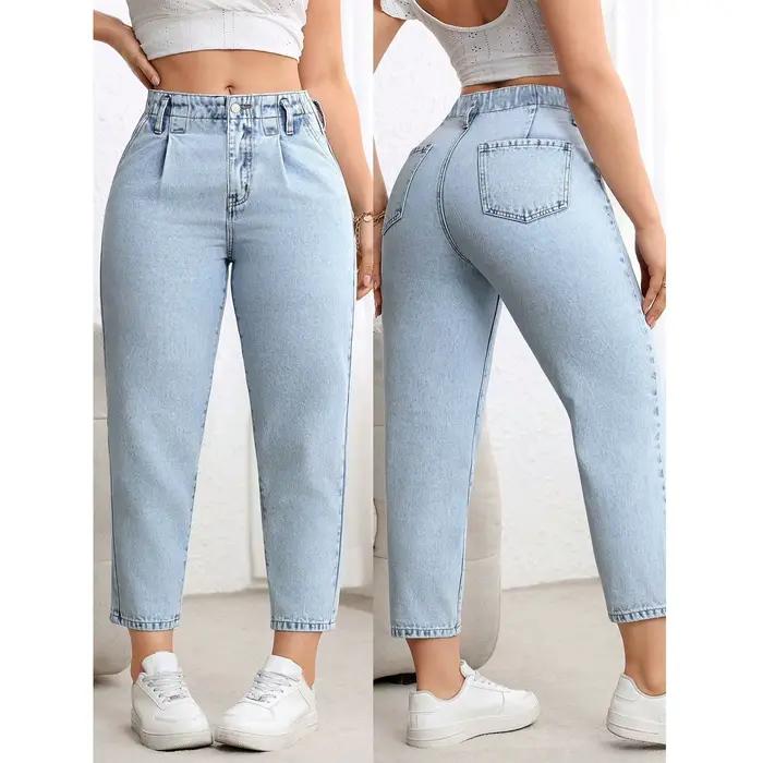 Vêtements pour femmes grandes tailles, jeans pour femmes, nouveaux jeans stretch à effet ventre plat