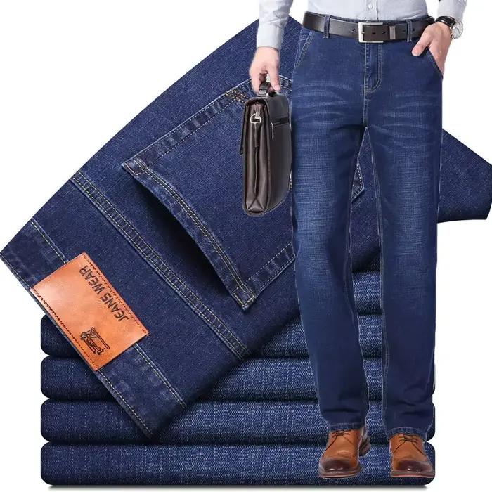 Jean en coton extensible pour hommes, Denim fin, décontracté, gris, flambant neuf, coupe droite, lég