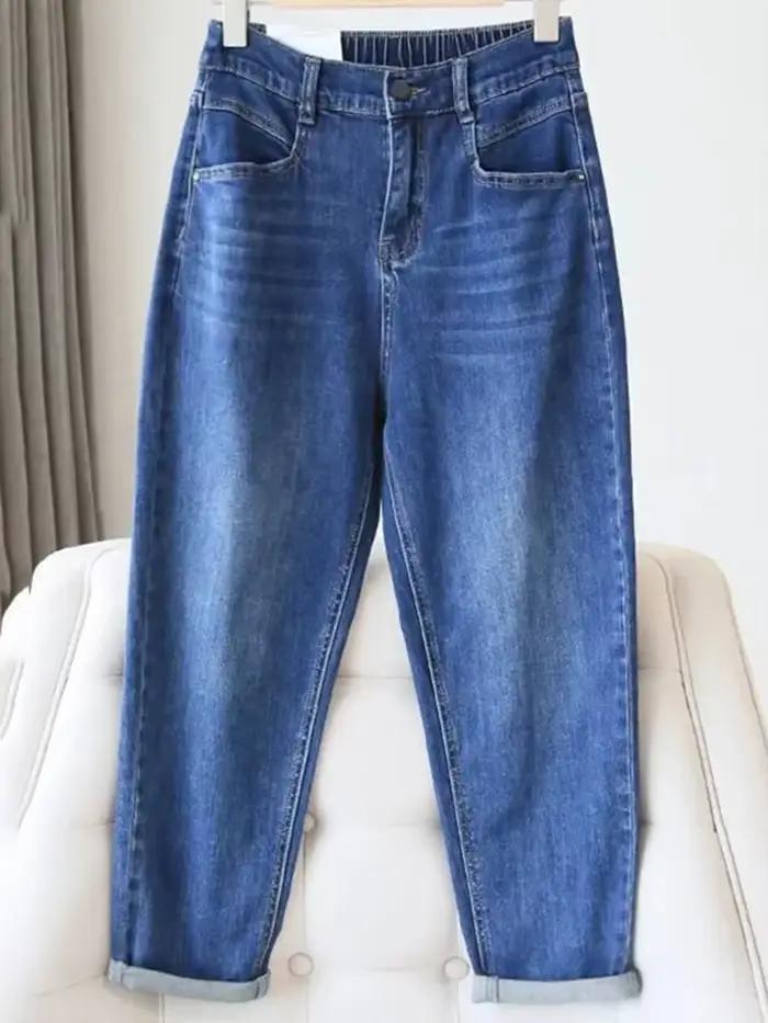 Décontracté Harem survêtement Jean femmes élastique taille haute Denim pantalon printemps Jean panta