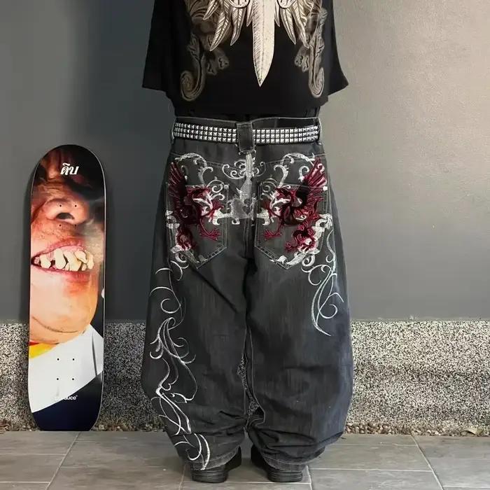 Y2K style coréen à la mode polyvalent rétro patchwork design jean Harajuku femmes décontracté ample