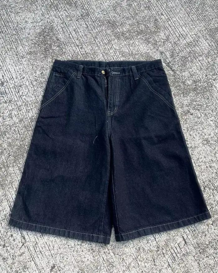 Nouveau Jean Court Vintage Femme Y2K Tendance Été Marque Mode Urbaine Short Large Coupe Décontractée