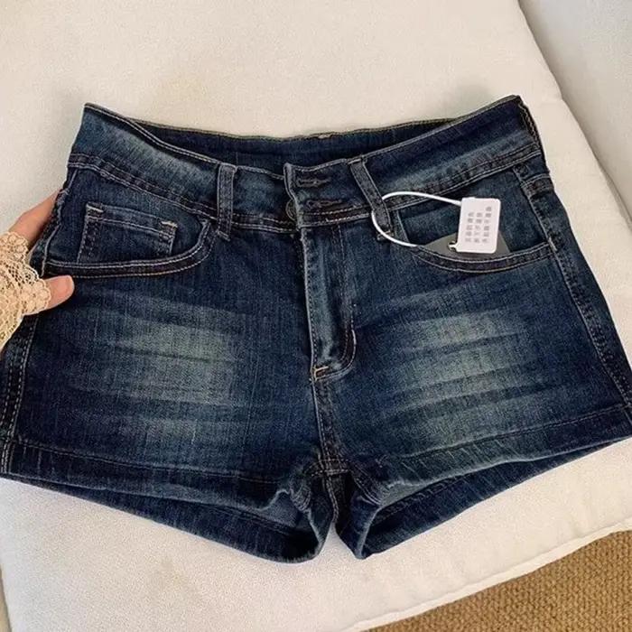 Shorts en jean pour femme 2026 – Nouveauté été sexy taille basse moulant élastique style vintage Y2K