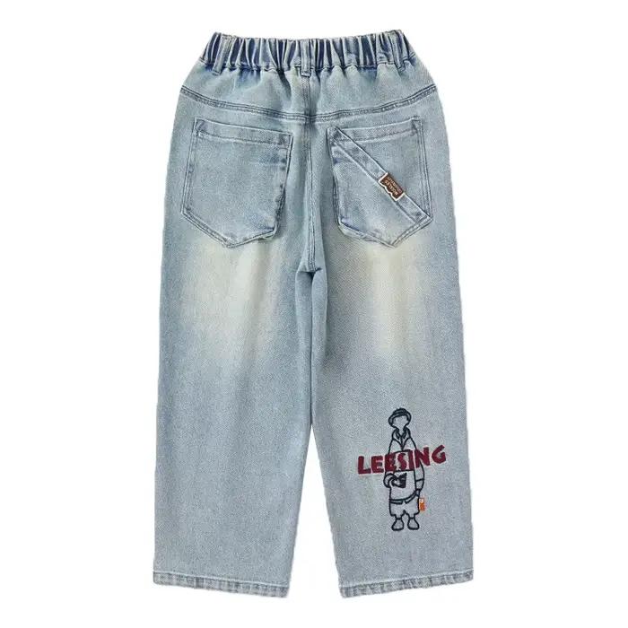 Offre spéciale enfants mode jean avec lettres pour garçons vêtements de luxe Denim pantalon élégant