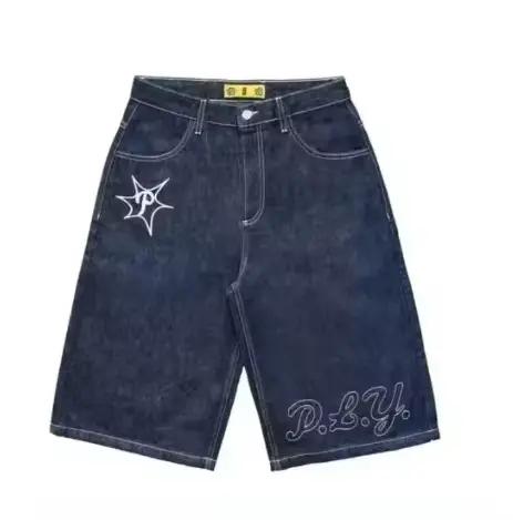 Short en jean délavé rétro britannique et américain pour femmes, Y2K, nouveau Harajuku, broderie de