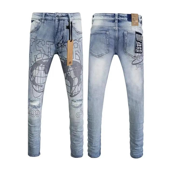 Top qualité KSUBI jean hommes femmes mode croix tendance rétro peinture tendance taille basse Stretc