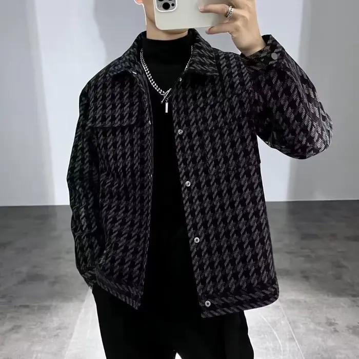  Veste pied-de-poule pour hommes Premium 2025 automne hiver coton rembourré manteau chaud vêtements