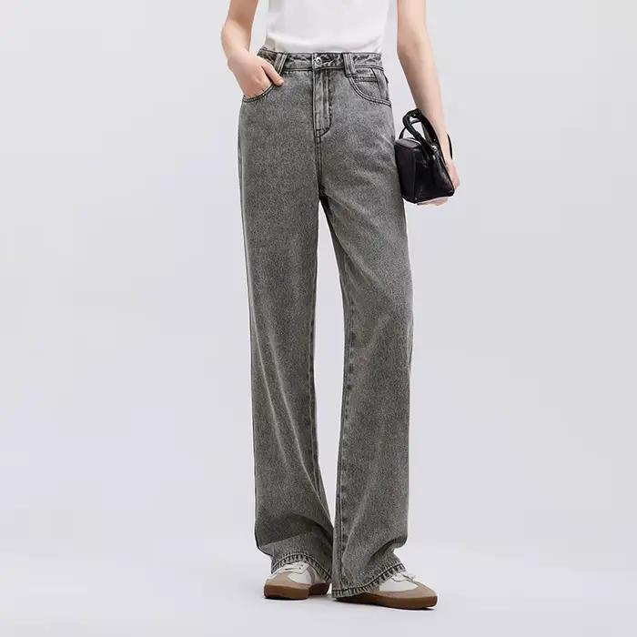 Semir-Jeans à jambes larges en pur coton pour femmes, Rehaussement, Long, FjAutomne, Chair GNE, Nouv